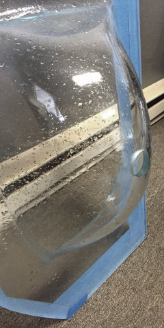 Glass sink plumbing penetrations